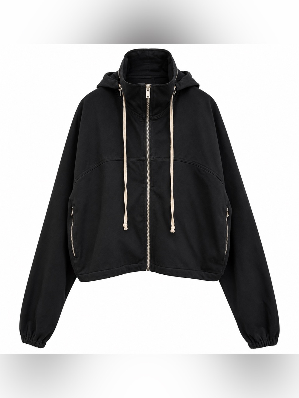 Rick Owens Black Oversized Hooded Zip Jacket Size IT 40 US 4